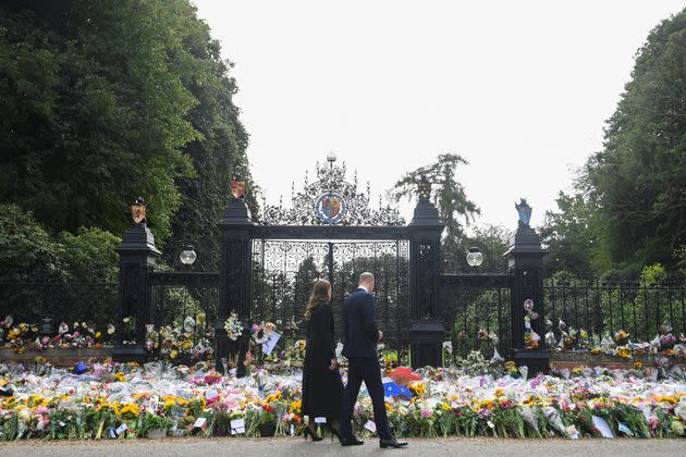 The Prince and Princess of Wales are visiting Sandringham to view tributes to Queen Elizabeth II, who died at Balmoral Castle on Sept. 8. (Photo: WPA Pool via Getty Images)