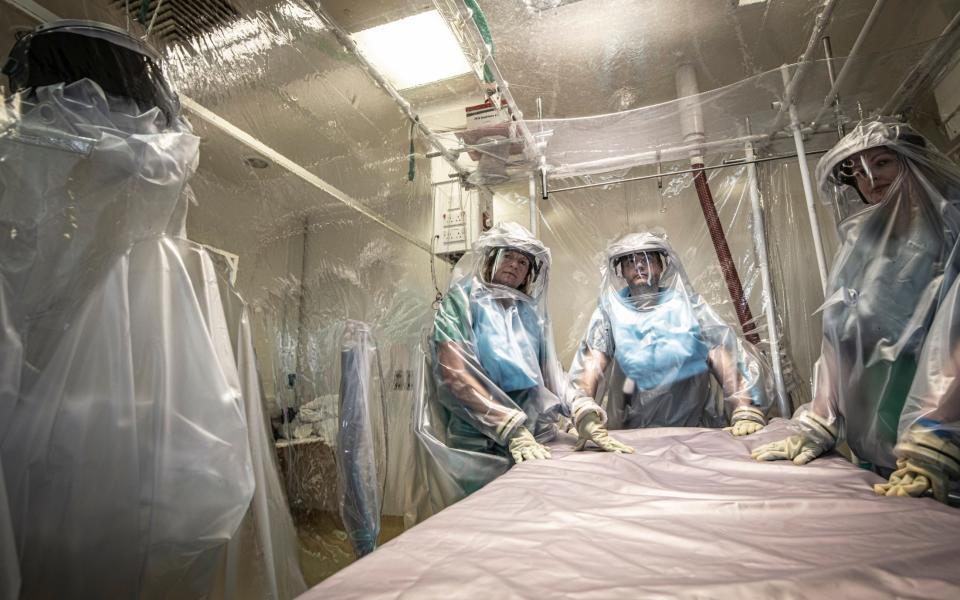 Infectious Diseases Isolation Unit at the Royal Free Hospital, Hampstead - Simon Townsley/The Telegraph