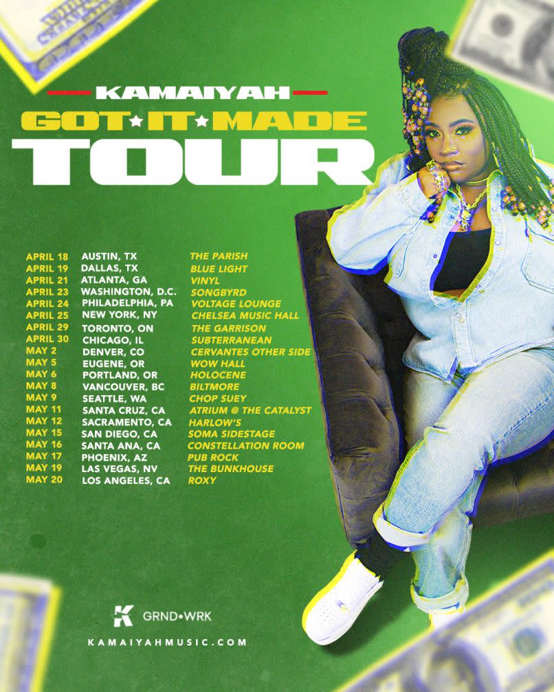 Kamaiyah got it made tour poster