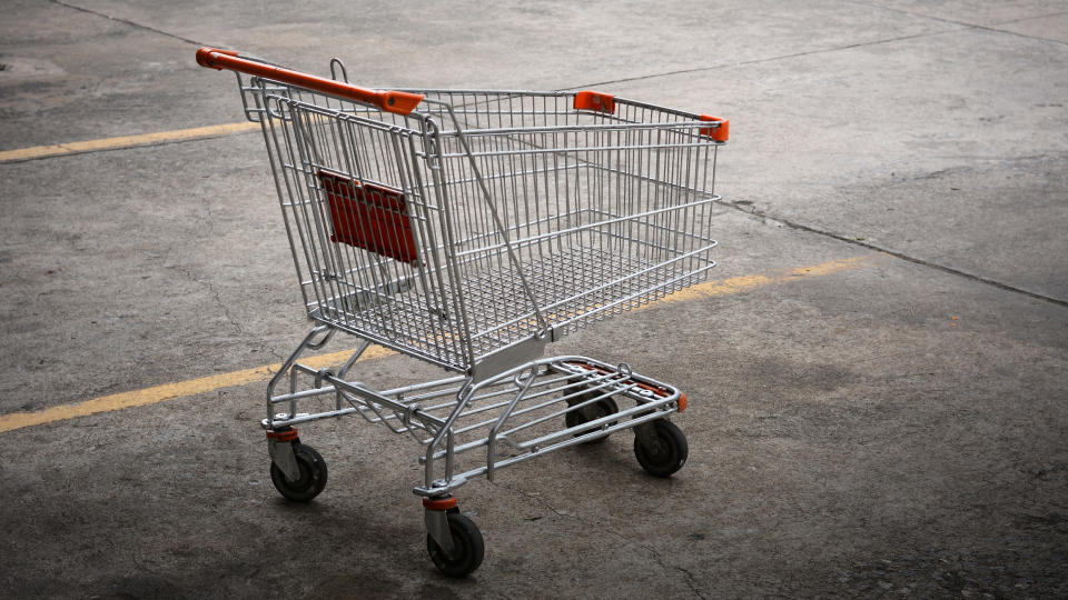 a cart in a parking space
