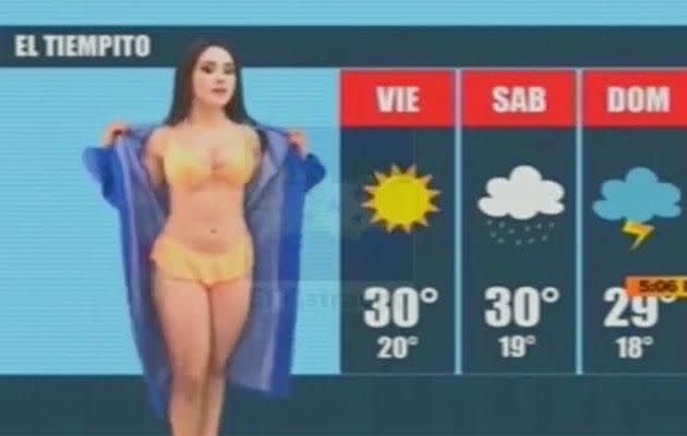 Busty weather girl' is back and this time she's showing off her