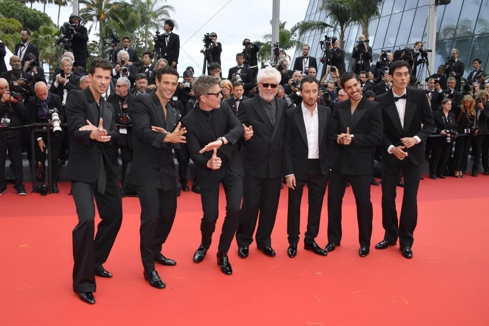 Creative team from Strange Way of Life poses on Cannes red carpet