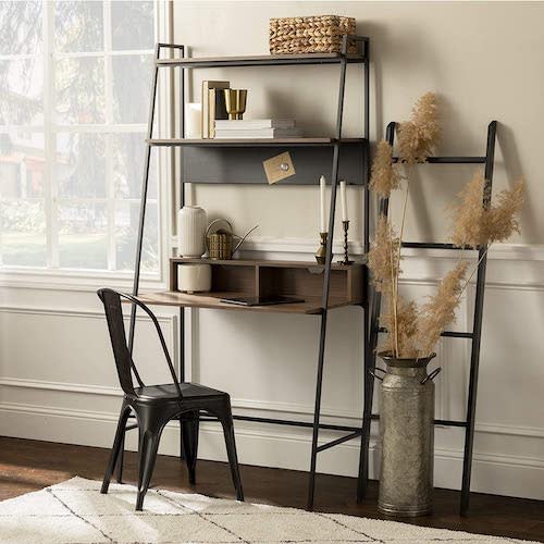 Walker Edison Freya Urban Industrial Ladder Desk with Metal Magnet Board