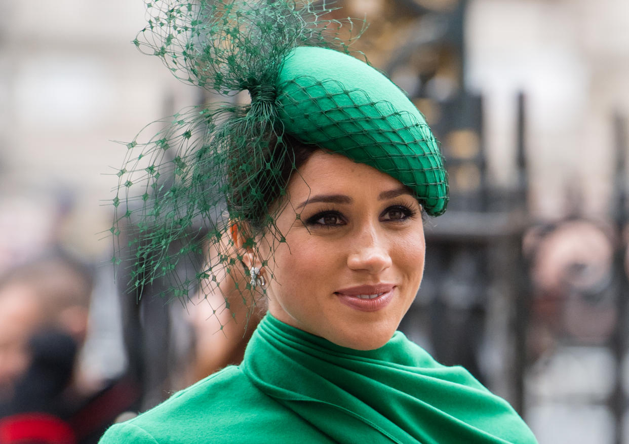 LONDON, ENGLAND - MARCH 09:  Meghan, Duchess of Sussex attends the Commonwealth Day Service 2020 on March 09, 2020 in London, England. (Photo by Samir Hussein/WireImage)