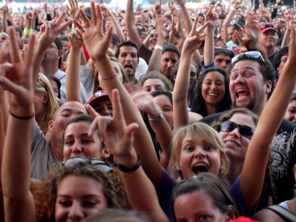 concert crowd cheer celebrate party