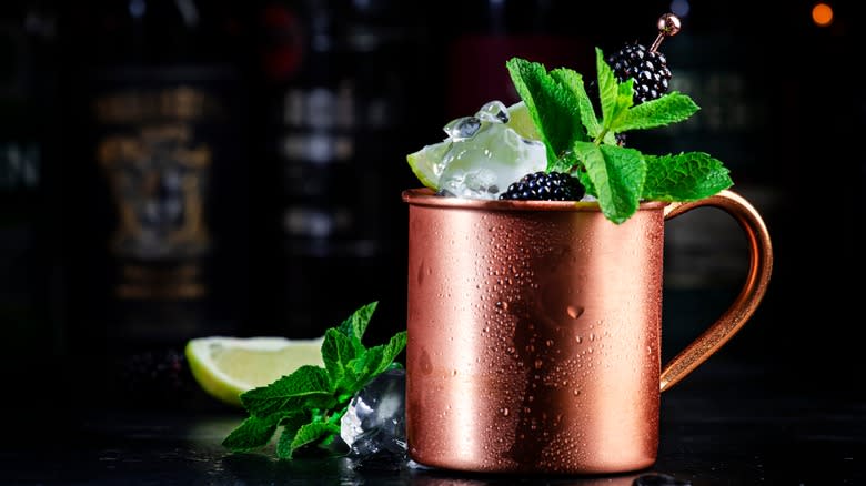 old style Moscow Mule copper cup