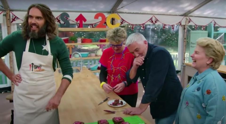 Brand (left) on ‘The Great Celebrity Bake Off’ in 2019 (Channel 4)