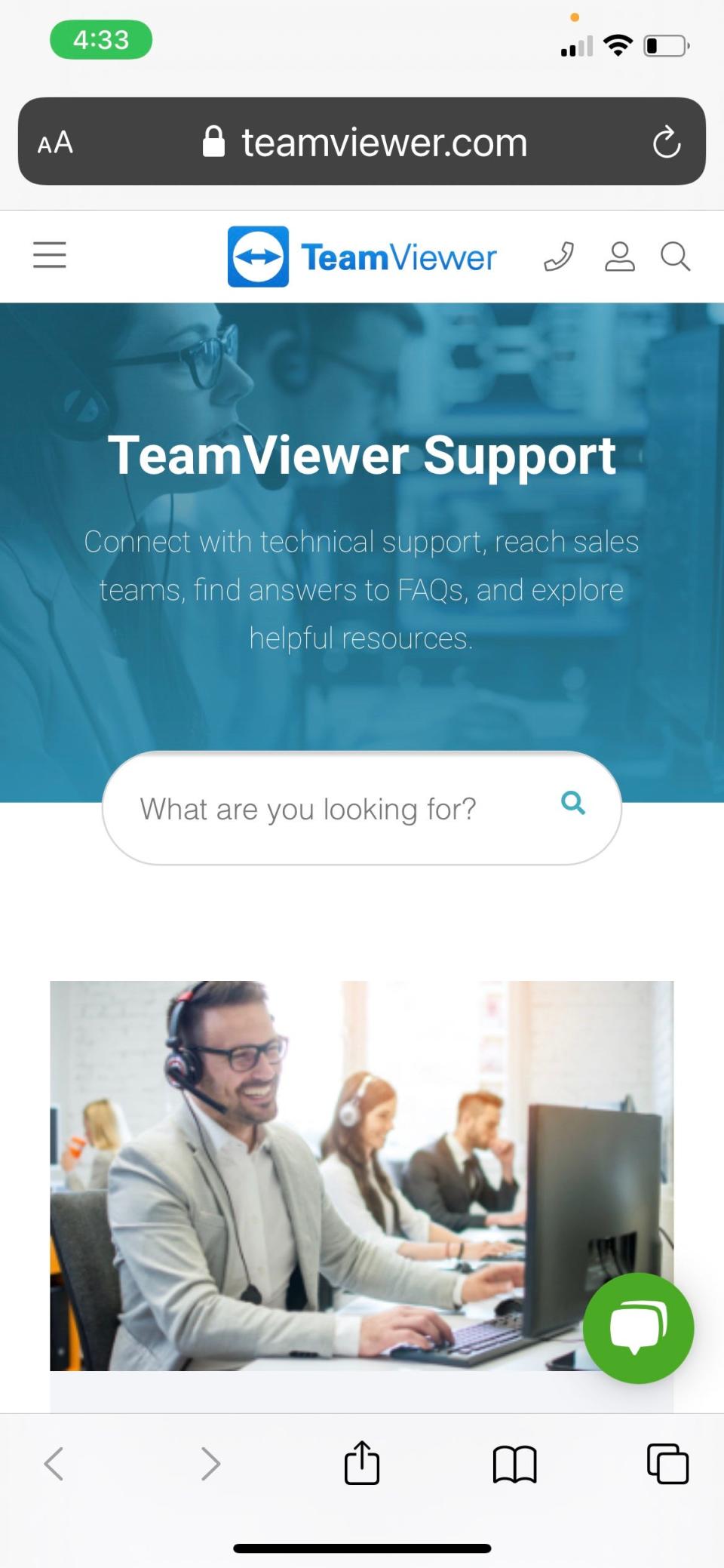 A screenshot of the app TeamViewer.