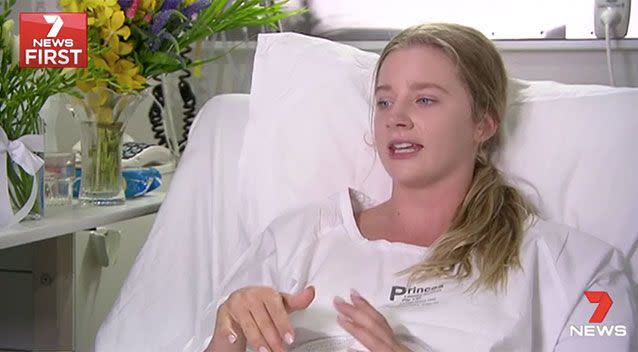 Georgia, recovering in hospital, is grateful to the rescuers who came to her aid. Source: 7 News