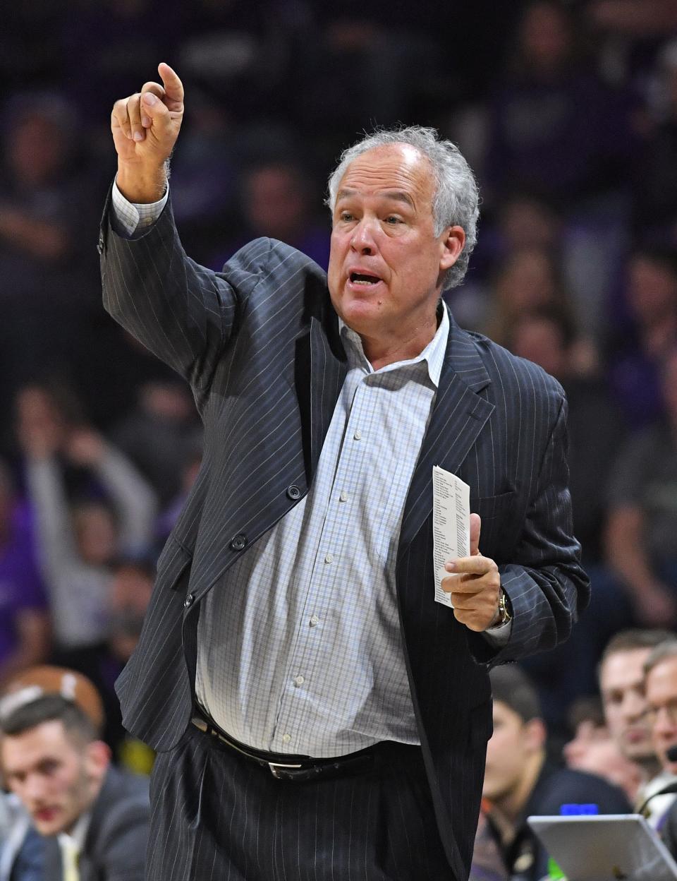 Doc Sadler, shown here coaching Southern Miss during a game vs. Kansas State in the 2018-19 season, will join Bill Self's staff at Kansas as an analyst.