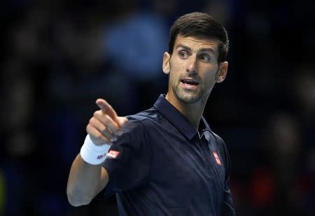 Britain Tennis - Barclays ATP World Tour Finals - O2 Arena, London - 15/11/16 Serbia's Novak Djokovic in action during his round robin match with Canada's Milos Raonic Action Images via Reuters / Tony O'Brien Livepic