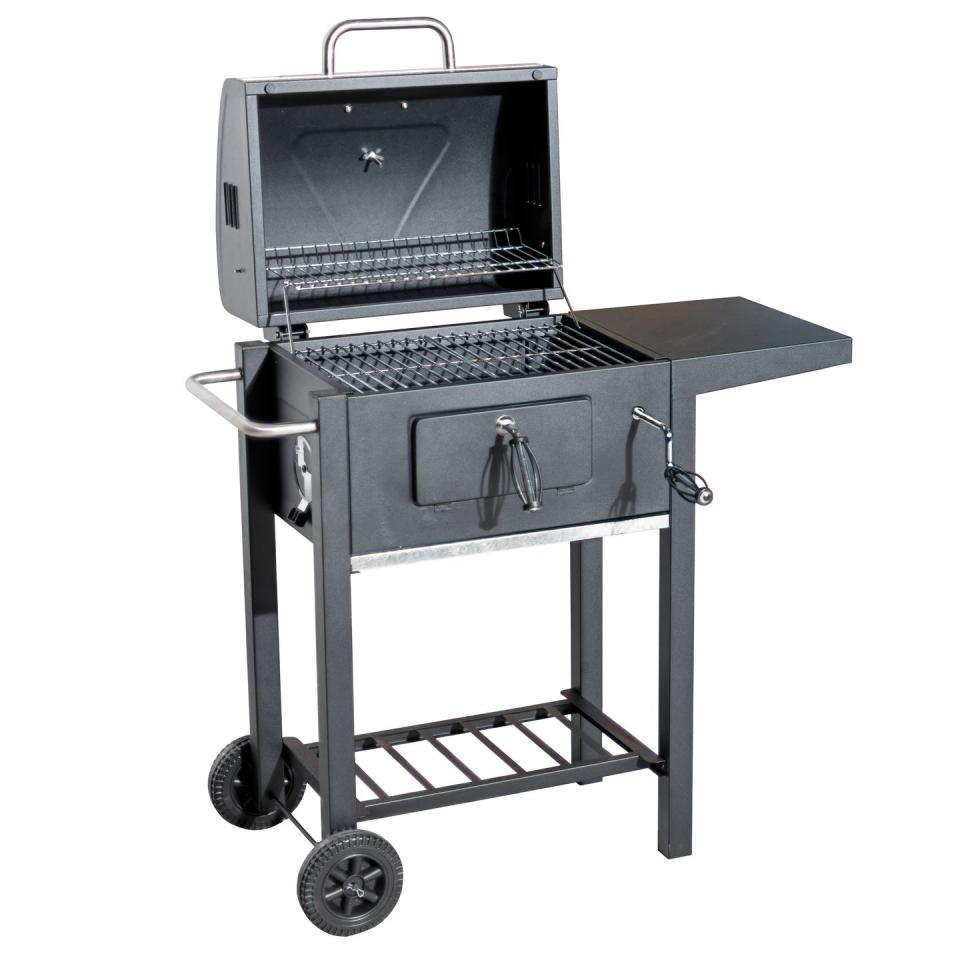 <p>Get sizzling with this BBQ using its height-adjustable grill, which can help control the intensity of the cooking temperature for different foods. The side table is handy for holding utensils and plates.</p><p><strong>£99.99, Robert Dyas </strong><a rel="nofollow noopener" href="https://www.robertdyas.co.uk/flamemaster-charcoal-trolley-bbq" target="_blank" data-ylk="slk:BUY NOW;elm:context_link;itc:0;sec:content-canvas" class="link ">BUY NOW</a></p>