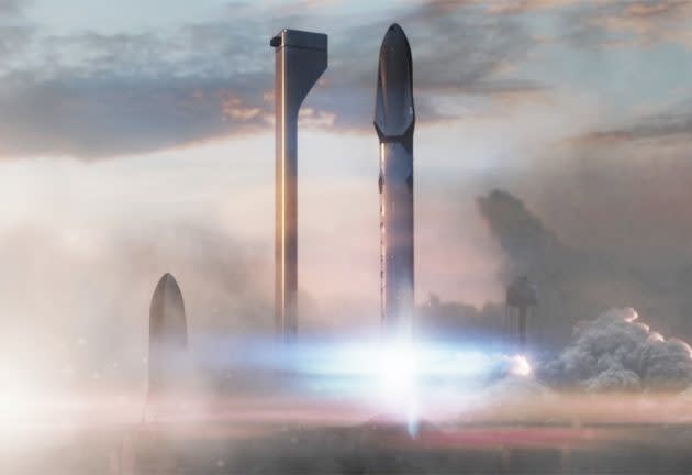 SpaceX Interplanetary Transport System liftoff