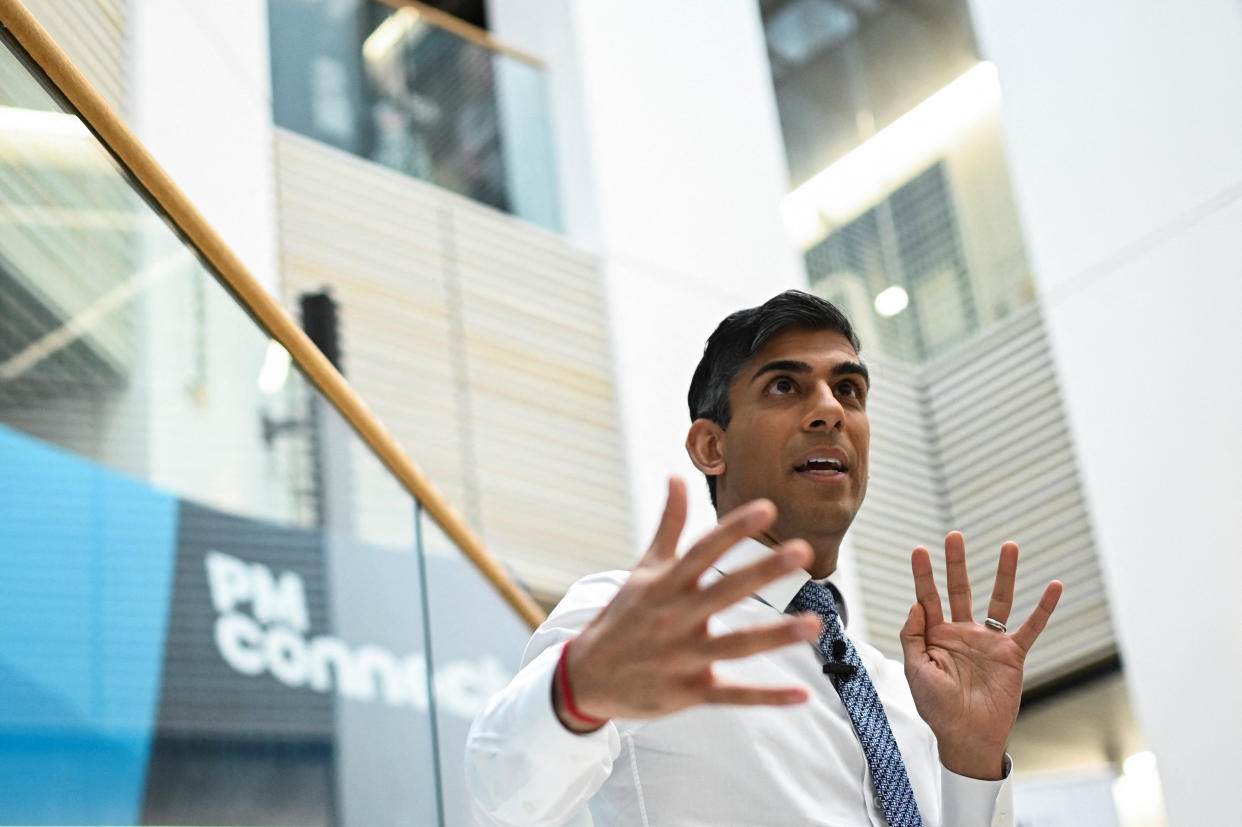 Britain's Prime Minister Rishi Sunak speaks during a Q&A at Teesside University in Darlington, Britain, January 30, 2023. Oli Scarff/Pool via REUTERS