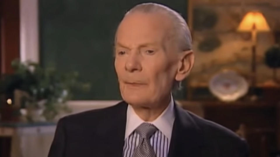 David Brinkley during a TV Foundation interview