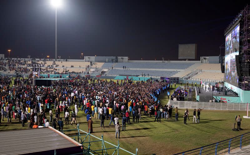 FIFA World Cup Qatar 2022 - Migrant workers watch Qatar v Ecuador