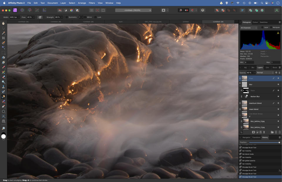 Get the long exposure look in Affinity Photo with multiple exposures