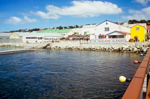 Stanley, the Falklands capital, had already been omitted from the itinerary - Credit: GETTY