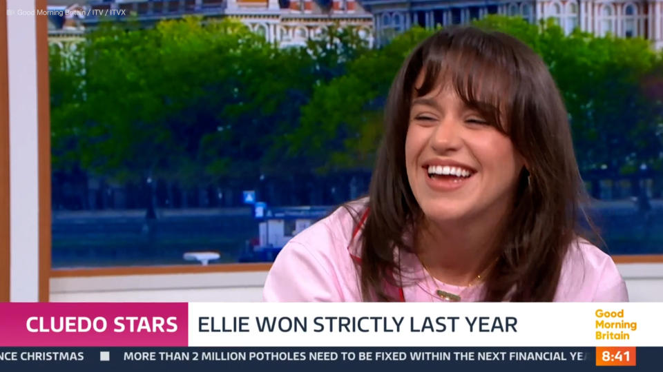 Ellie Leach laughed off romance rumours with Vito Coppola. (ITV screengrab)