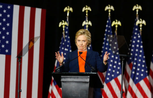 Democratic presidential candidate Hillary Clinton delivers a speech on national security in San Diego, Calif., on June 2, 2016. (Photo: Reuters/Mike Blake)