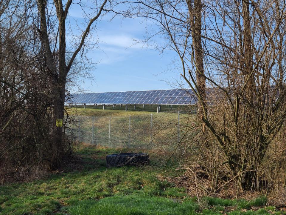 This is one of three solar farms in and near Franklin County that generate power for Penn State University. Known as "Whitetail 3," this solar farm is largely hidden by trees between St. Thomas-Williamson Road and Barnes Road. One sibling is a few miles west, between Pa. 416 and Pioneer Drive in St. Thomas Township, and the third is in Newburg.