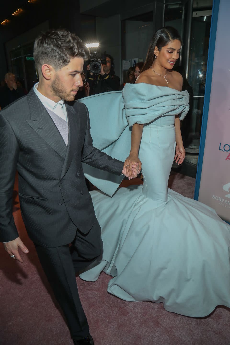 new york, new york may 03 priyanka chopra and nick jonas attend the love again new york screening at amc lincoln square theater on may 03, 2023 in new york city photo by manny carabelwireimage