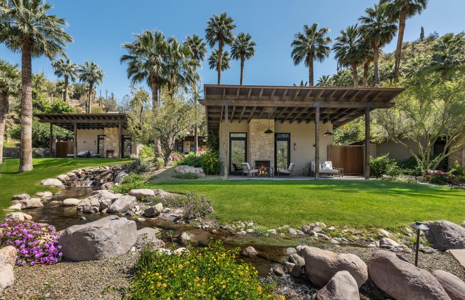 Individual guest bungalows create a private feel at Castle  Hot Springs resort north of Phoenix.