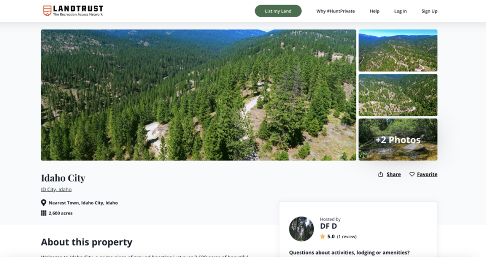 LandTrust.com, which has been described as an Airbnb service for outdoor recreation, has multiple Idaho properties owned by Dan and Farris Wilkses’ DF Development.