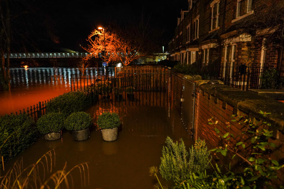 Riverside properties in York were left flooded as the River Ouse burst its banks.