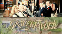 <p>The sitcom sequel aired for two series from 1992 to 1993, seven years after Are You Being Served? finished. John Inman (Mr. Humphries), Wendy Richard (Miss Brahms) and Frank Thornton (Captain Peacock) all reprised their roles in Grace and Favour, which featured the popular characters living in a manor house left to them by the late head of Grace Brothers department store. <i>Copyright [StudioCanal/REX/Shutterstock - BBC]</i></p>