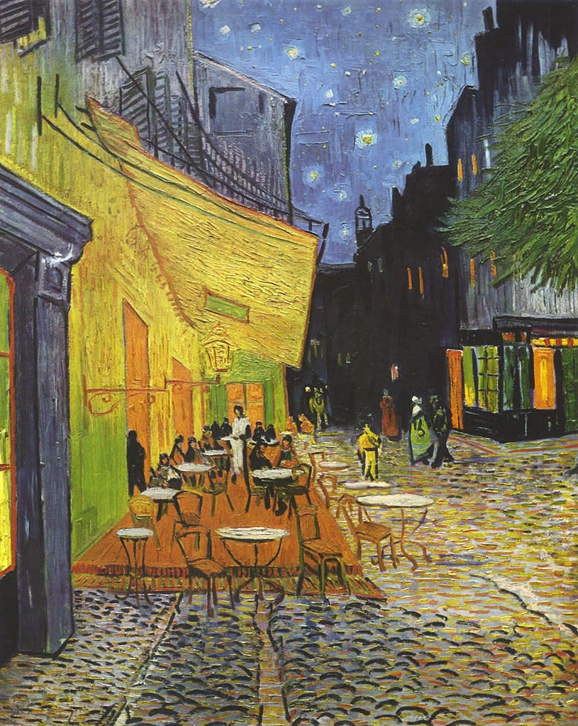 《Cafe Terrace at Night》Painted by Van Gogh (Wikimedia Commons提供) 