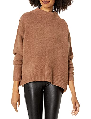 Cable Stitch Women's Mock Neck Cozy Sweater X-Small Caramel