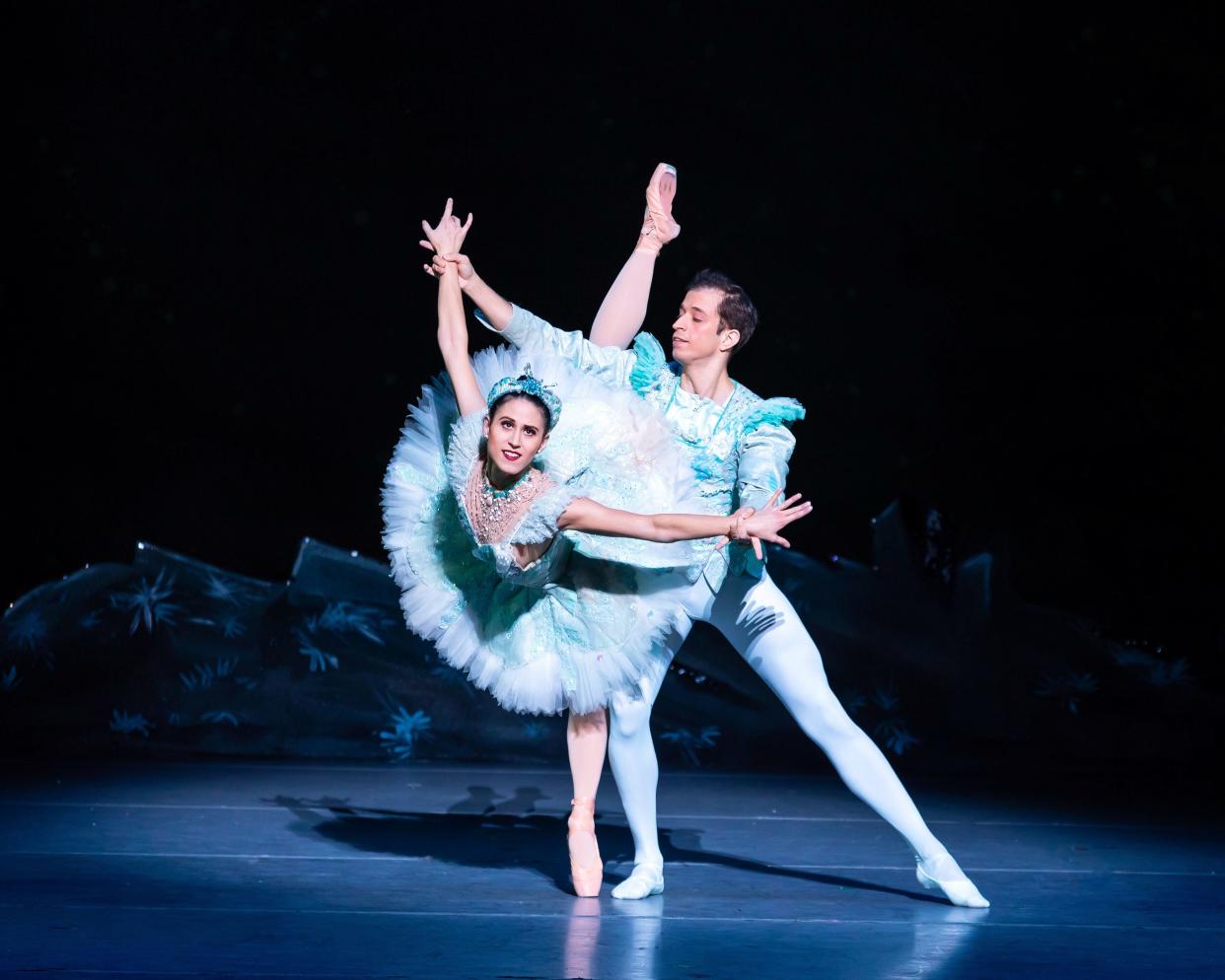 Nashville Ballet Company Dancers Jamie Kopit and Daniel Rodriguez perform as Dew Drop Fairy and the Nutcracker Prince in 'Nashville's Nutcracker.'