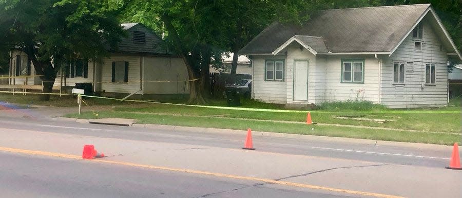 Topeka police had yellow crime scene tape up Friday morning in front of these houses at 1815 S.W. Gage Blvd. and 1819 S.W. Gage Blvd.
