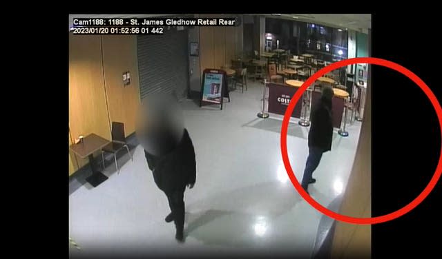 CCTV footage of Mohammad Farooq at the branch of Costa in the Gledhow Wing at St James’s Hospital in Leeds