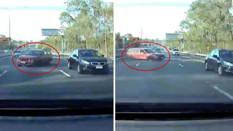 Things go very wrong for this driver. Photo: Facebook/Dashcam Owners Australia