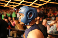 <p>Corrections officer Javier Colon awaits his introdcution before entering the ring during the NYPD Boxing Championships at the Theater at Madison Square Garden on June 8, 2017. (Photo: Gordon Donovan/Yahoo News) </p>