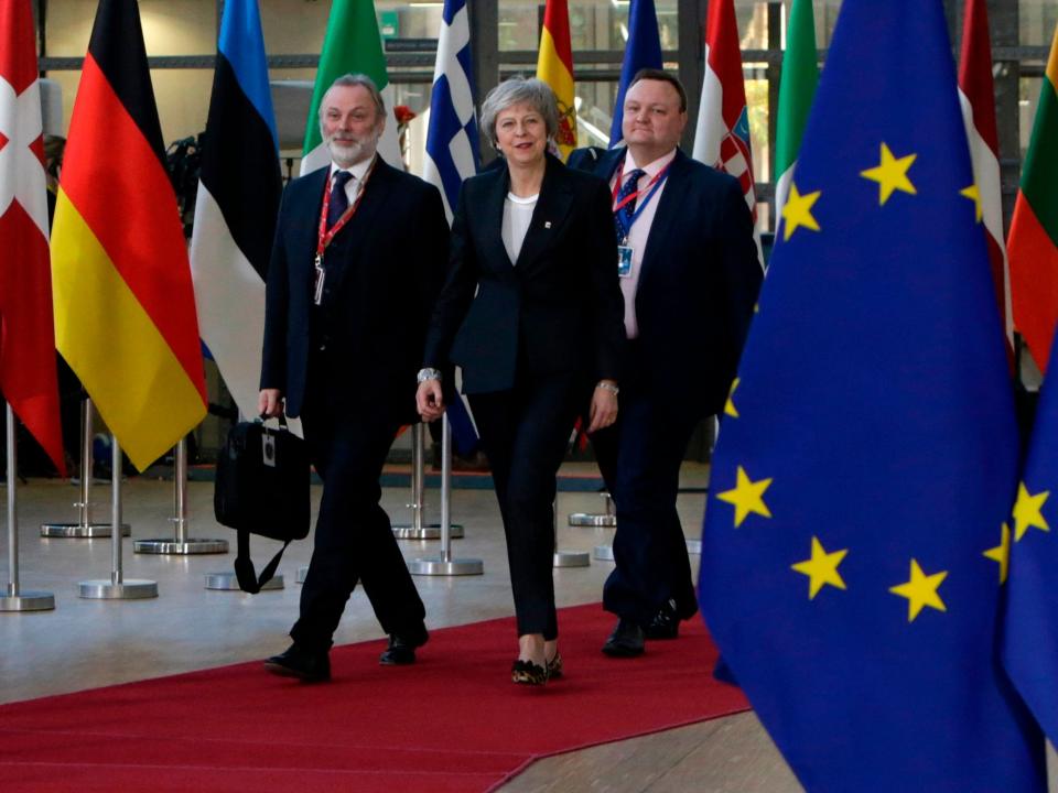 Theresa May arrives on Thursday in Brussels for a European summit aimed at discussing the Brexit deal: AFP/Getty