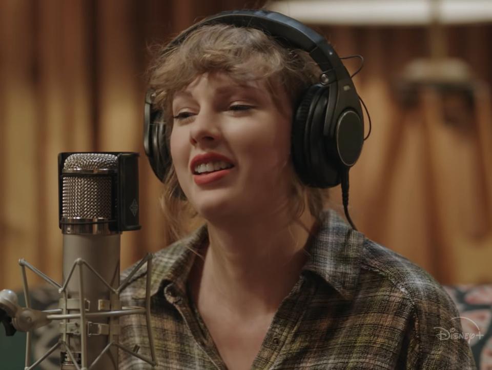 Taylor Swift as seen in the trailer for Folklore (Disney+)