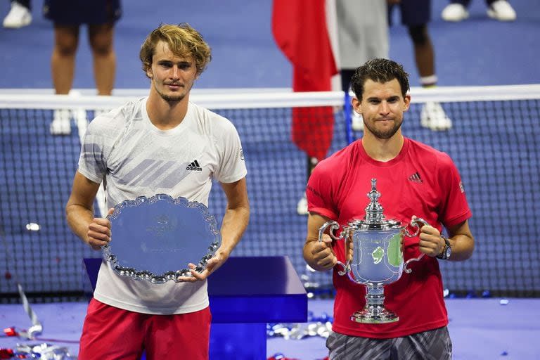 Dominic Thiem, ganador del US Open 2020, al remontar la final ante Alexander Zverev