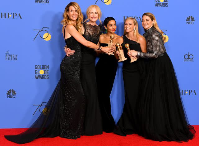 <p>Kevin Winter/Getty</p> Laura Dern, Nicole Kidman, Zoë Kravitz, Reese Witherspoon and Shailene Woodley won a Golden Globe for 'Big Little Lies' in 2018