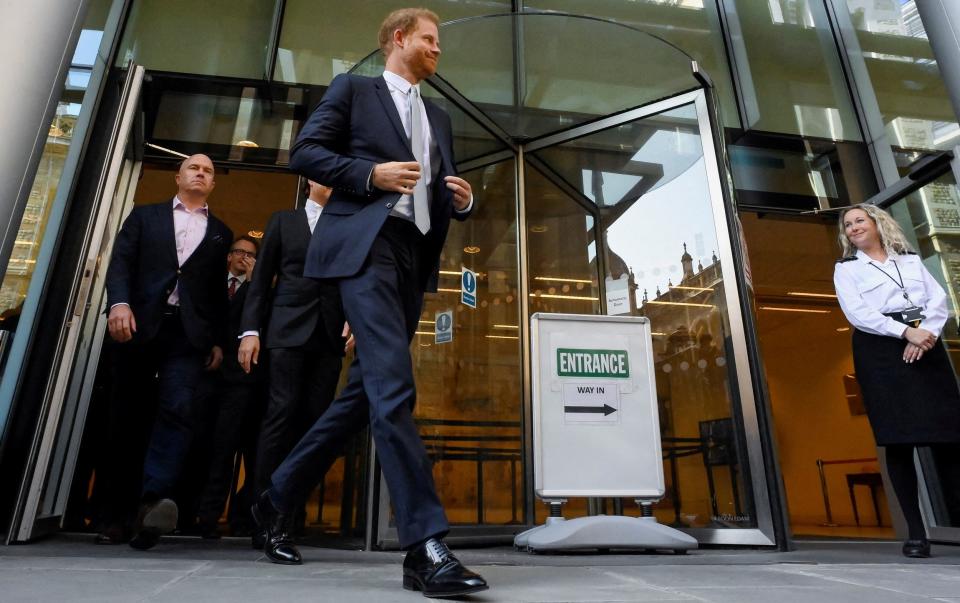 Prince Harry leaving the High Court in June