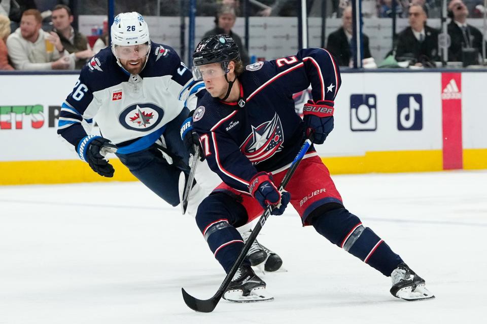 Blue Jackets defenseman Adam Boqvist recorded 12 assists and a goal during a 17-game stretch that started Dec. 31.