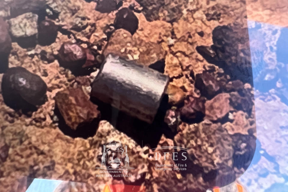 The tiny radioactive capsule has been recovered after a frantic weeklong search.  (DFES)