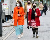 <p>Rachel Brosnahan and Alex Borstein take five on the New York City set of <em>The Marvelous Mrs. Maisel </em>on Tuesday.</p>