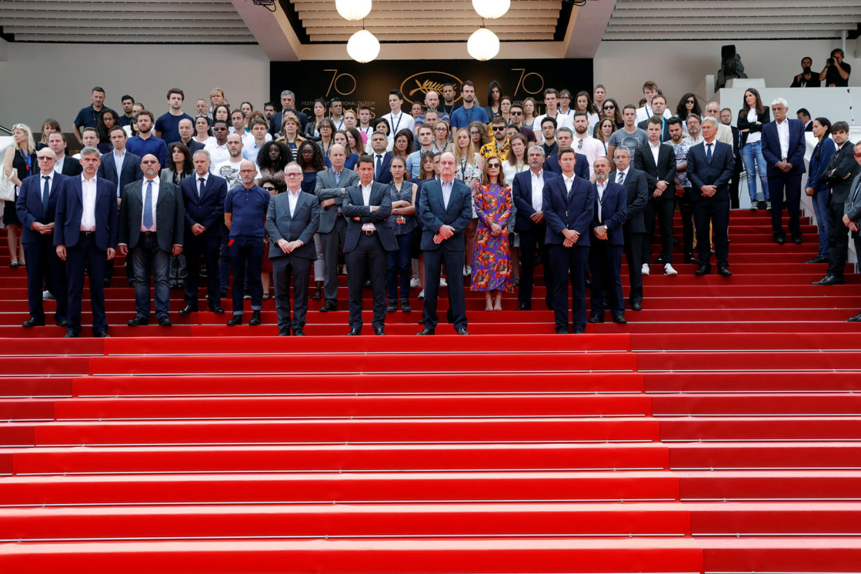 Paying tribute: Cannes honoured the victims of the Manchester Arena attack with a moment of silence: REUTERS/Eric Gaillard