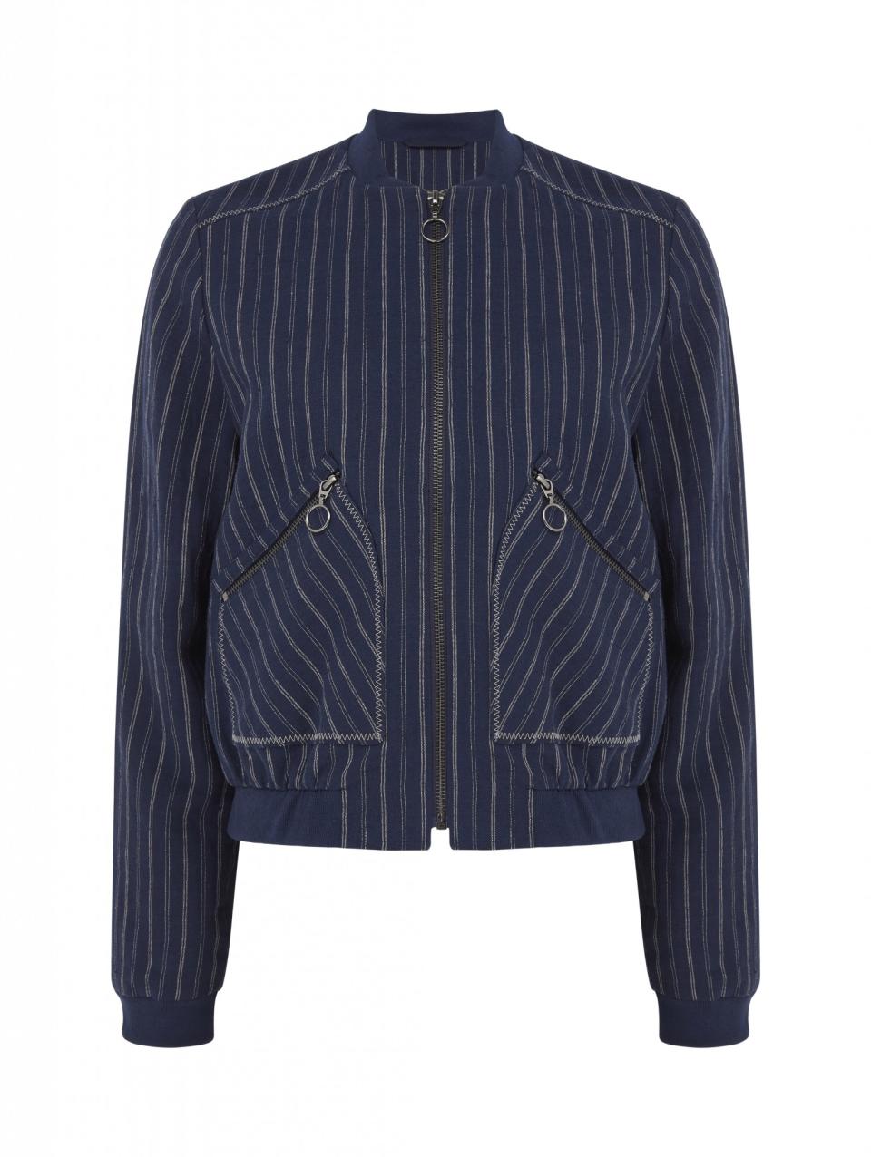 Stripe Bomber Jacket