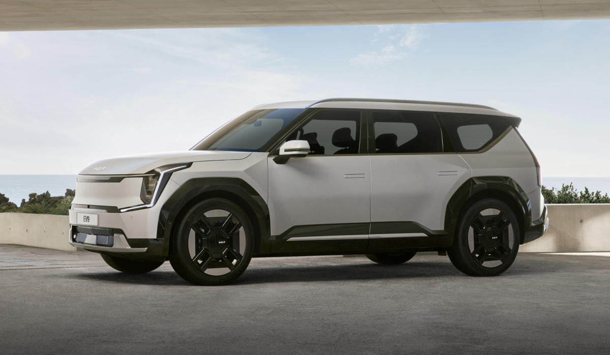 Kia's EV9 electric SUV comes with three rows of seats and a striking design