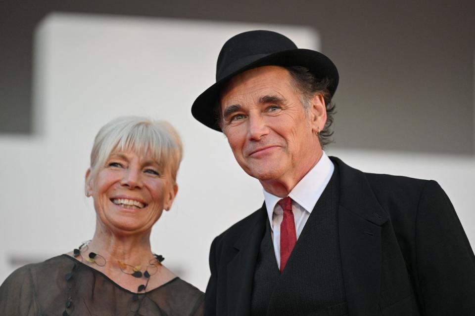 Sir Mark Rylance pictured with his wife Claire van Kampen in 2022 (AFP via Getty Images)