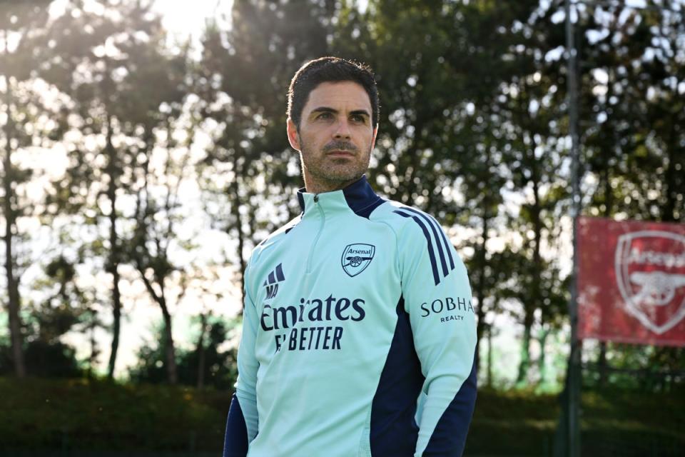 Mikel Arteta faces the second of three tough away trips this week (Arsenal FC via Getty Images)